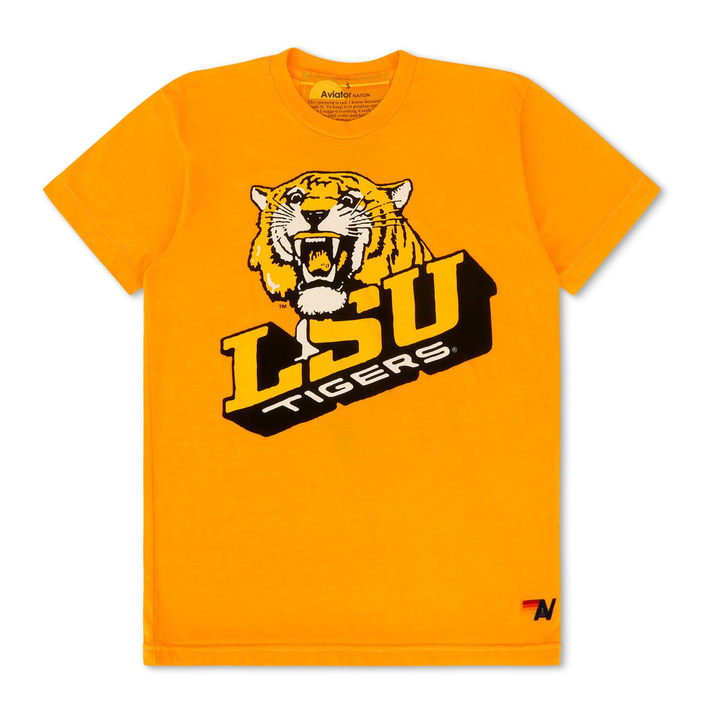 Retro LSU BOLT CREW TEE SHIRT - GOLD