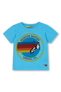 Retro KIDS AVIATOR NATION VENICE TEE - NEON BLUE
