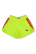 Retro KIDS 5 STRIPE FLEX JOGGER SHORT - NEON YELLOW