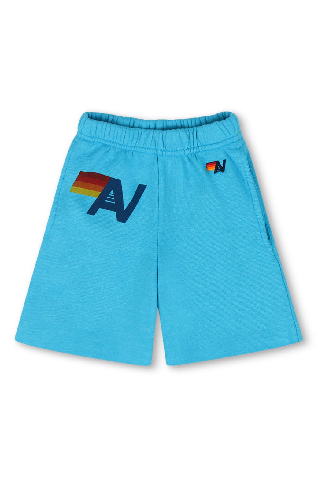 Retro LOGO KIDS SWEATSHORTS - NEON BLUE