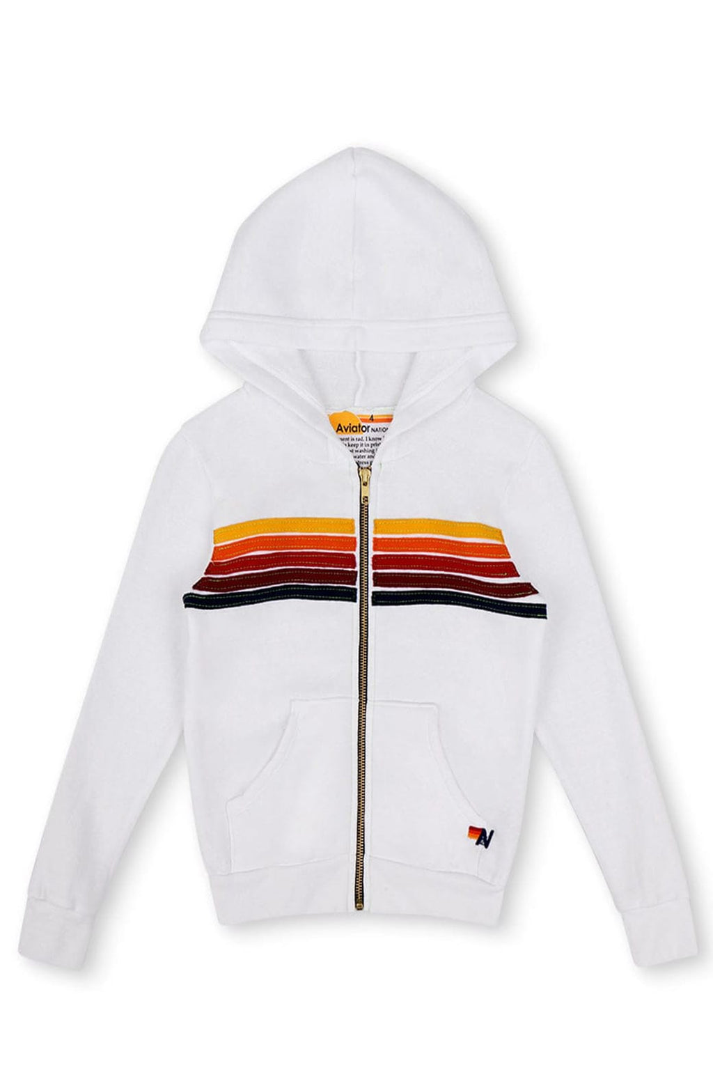 Retro KIDS 5 STRIPE HOODIE - WHITE