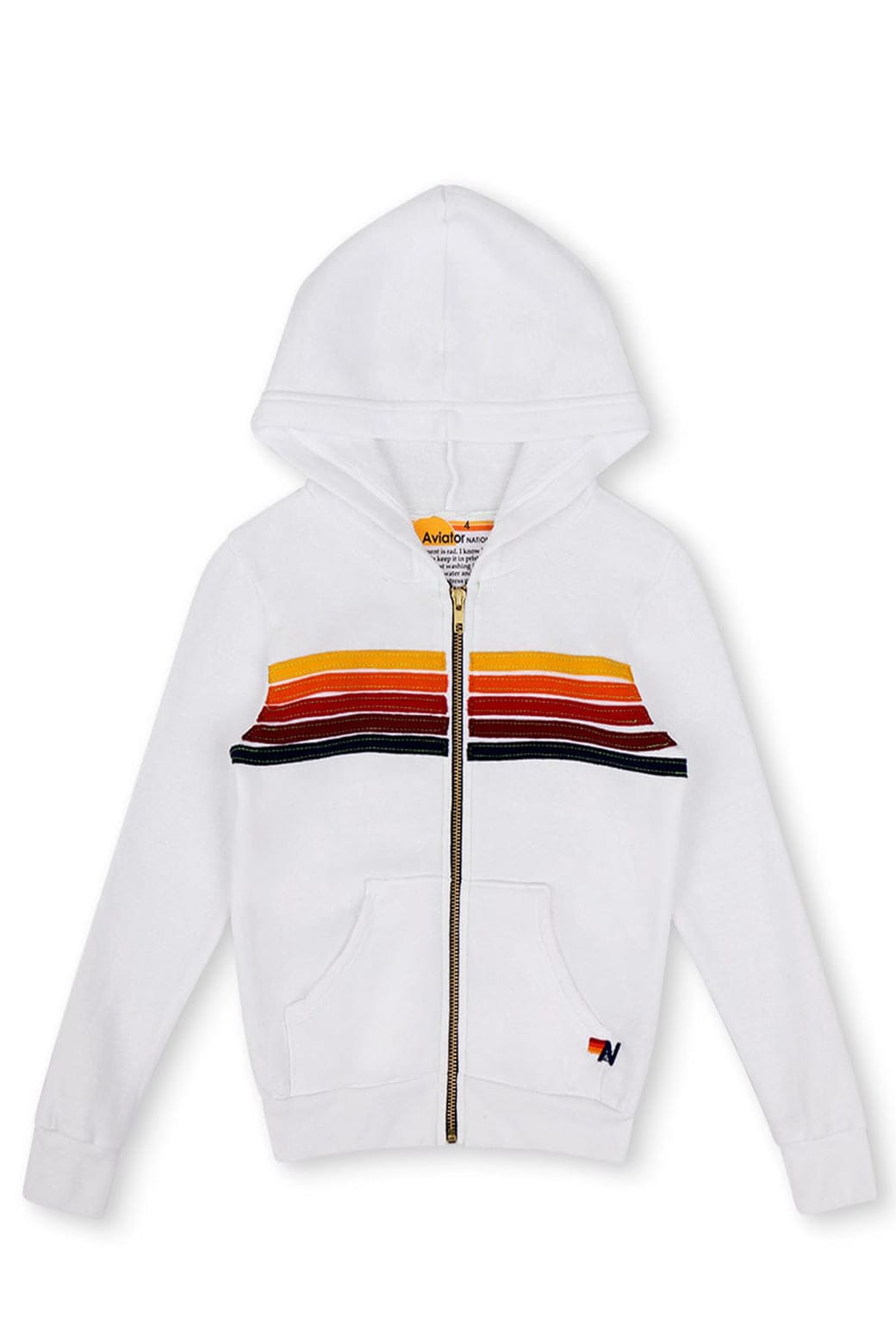 Retro KIDS 5 STRIPE HOODIE - WHITE