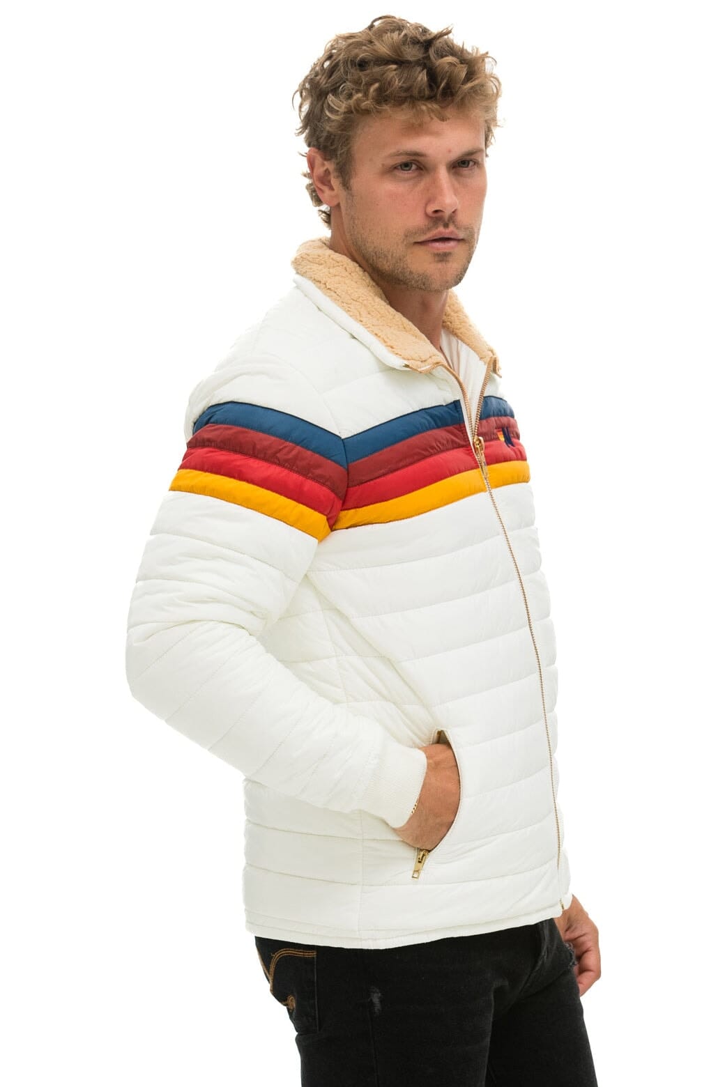 Retro 4 STRIPE JACKET - WHITE