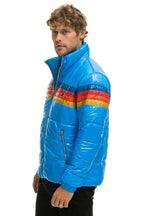 Retro 4 STRIPE LUXE TRAVELER JACKET - GLOSSY BLUE
