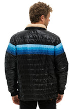 Retro 4 STRIPE JACKET - GLOSSY BLACK BLUE