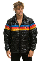 Retro 4 STRIPE TRAVELER JACKET - GLOSSY BLACK