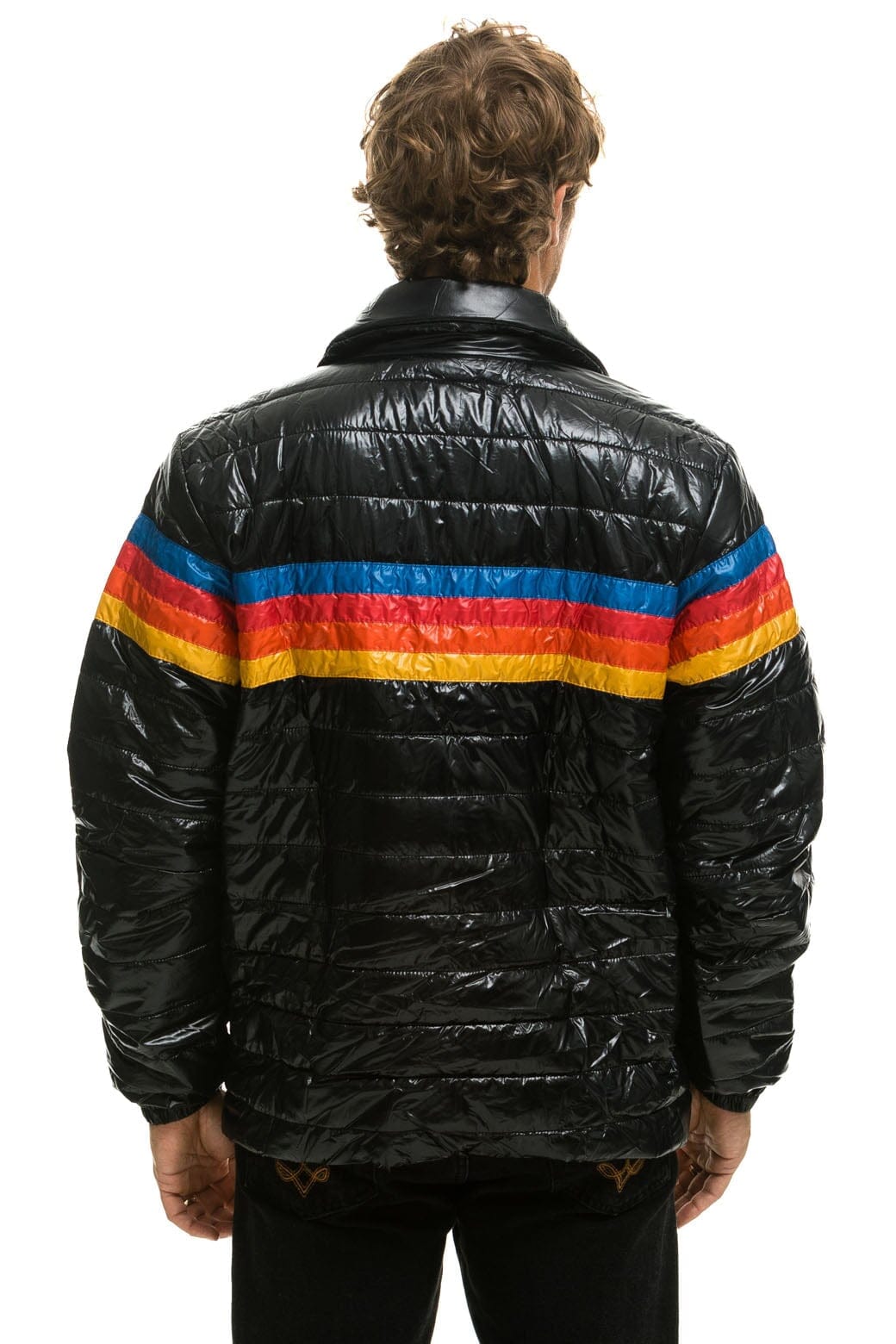 Retro 4 STRIPE TRAVELER JACKET - GLOSSY BLACK