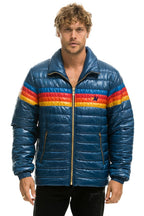 Retro 4 STRIPE TRAVELER JACKET - GLOSSY DEEP BLUE