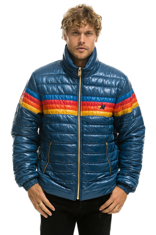 Retro 4 STRIPE TRAVELER JACKET - GLOSSY DEEP BLUE