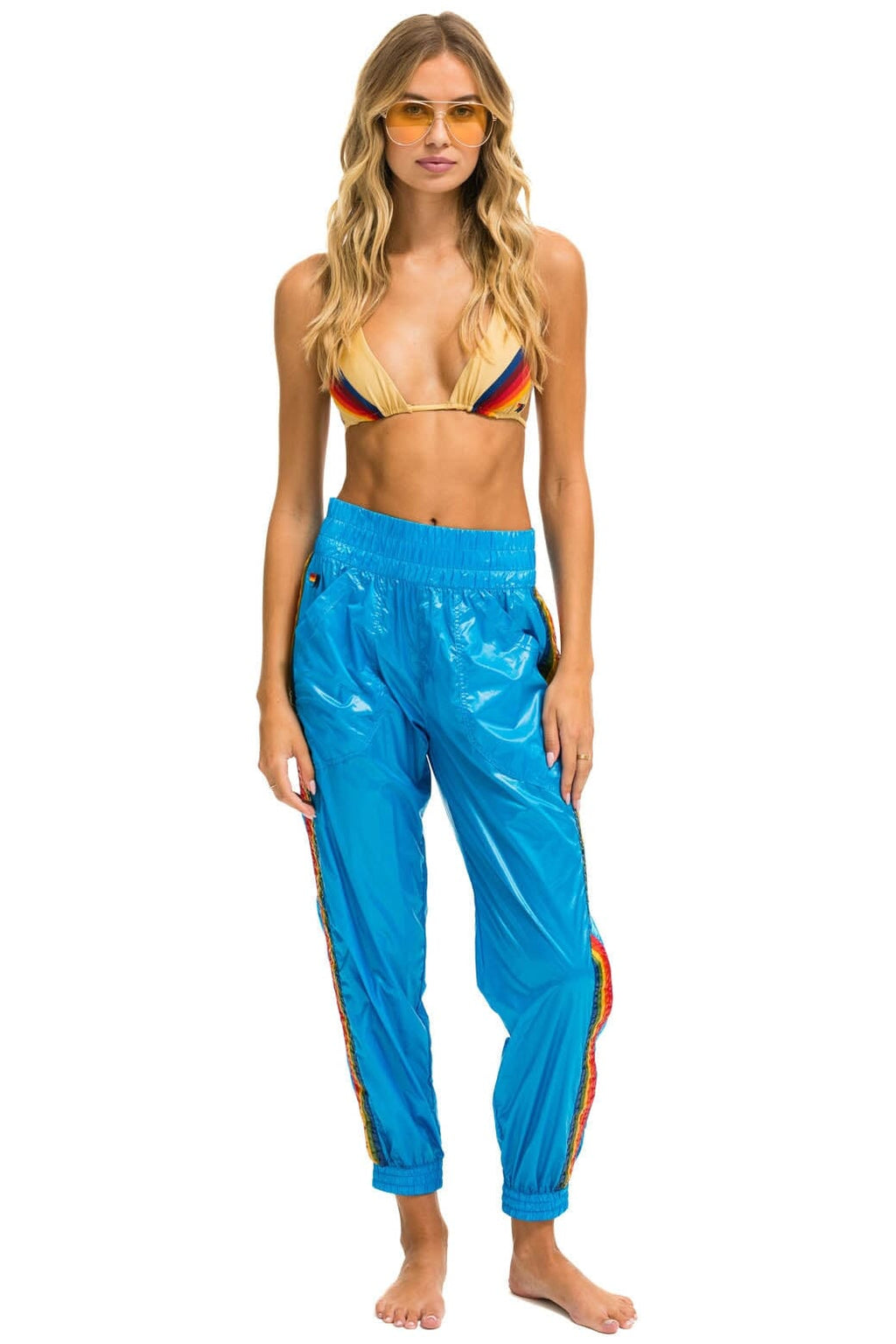 Retro 5 STRIPE HI RISE WIND PANT - DRESDEN