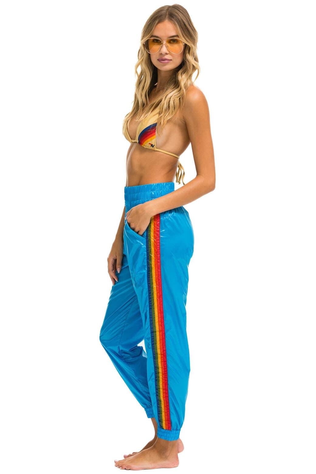 Retro 5 STRIPE HI RISE WIND PANT - DRESDEN