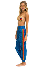 Retro 5 STRIPE HI RISE WIND PANT - SNORKEL BLUE