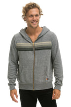 Retro 5 STRIPE HOODIE - HEATHER GREY GREY