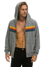 Retro 5 STRIPE HOODIE - HEATHER GREY