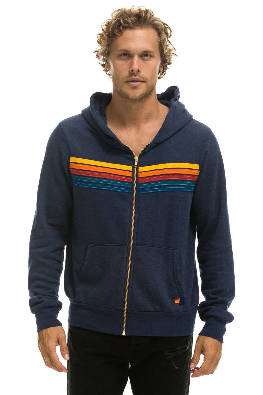 Retro 5 STRIPE HOODIE - NAVY