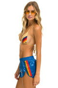 Retro 5 STRIPE NYLON JOGGER SHORT - SNORKEL BLUE