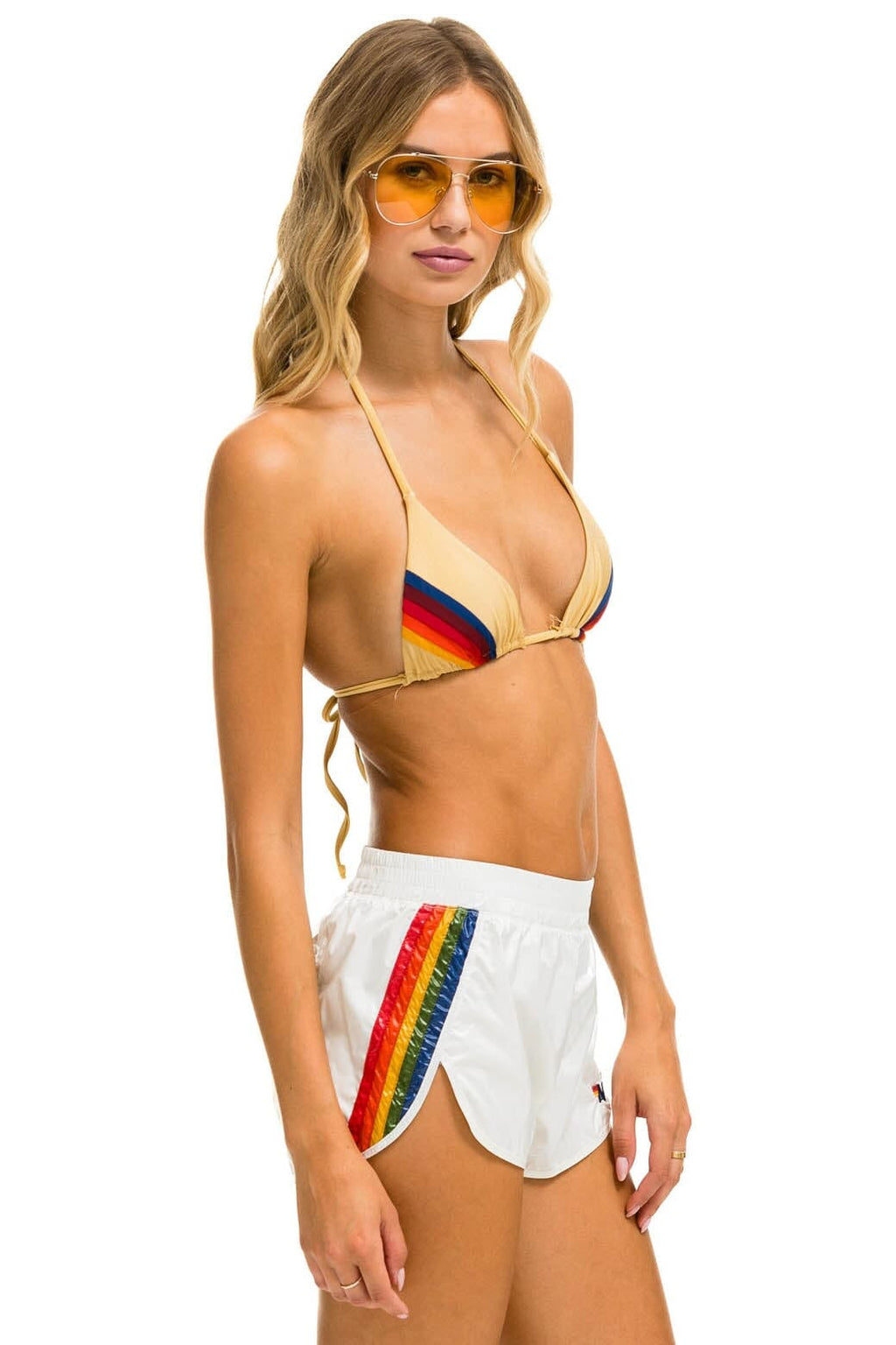 Retro 5 STRIPE NYLON JOGGER SHORT - VINTAGE WHITE
