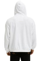 Retro 5 STRIPE RELAXED ZIP HOODIE - WHITE 2