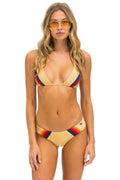 Retro 5 STRIPE SCRUNCH BIKINI BOTTOMS - GOLD