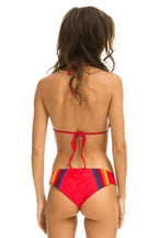 Retro 5 STRIPE SPORTY BIKINI BOTTOMS - RED