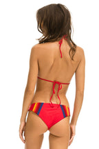 Retro 5 STRIPE SPORTY BIKINI BOTTOMS - RED