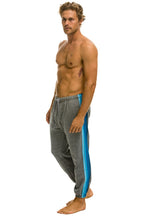 Retro 5 STRIPE SWEATPANTS - HEATHER GREY BLUE