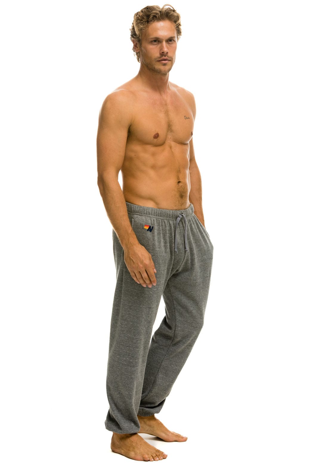 Retro 5 STRIPE SWEATPANTS - HEATHER GREY