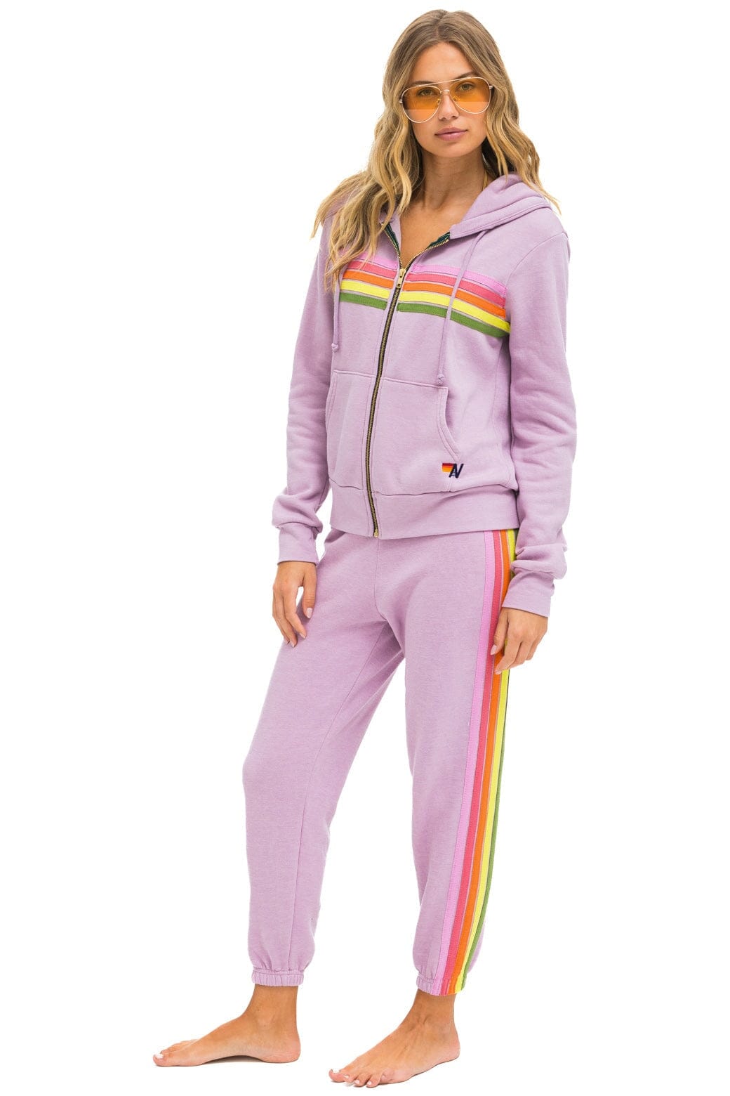 Retro 5 STRIPE SWEATPANTS - MAUVE PINK GREEN