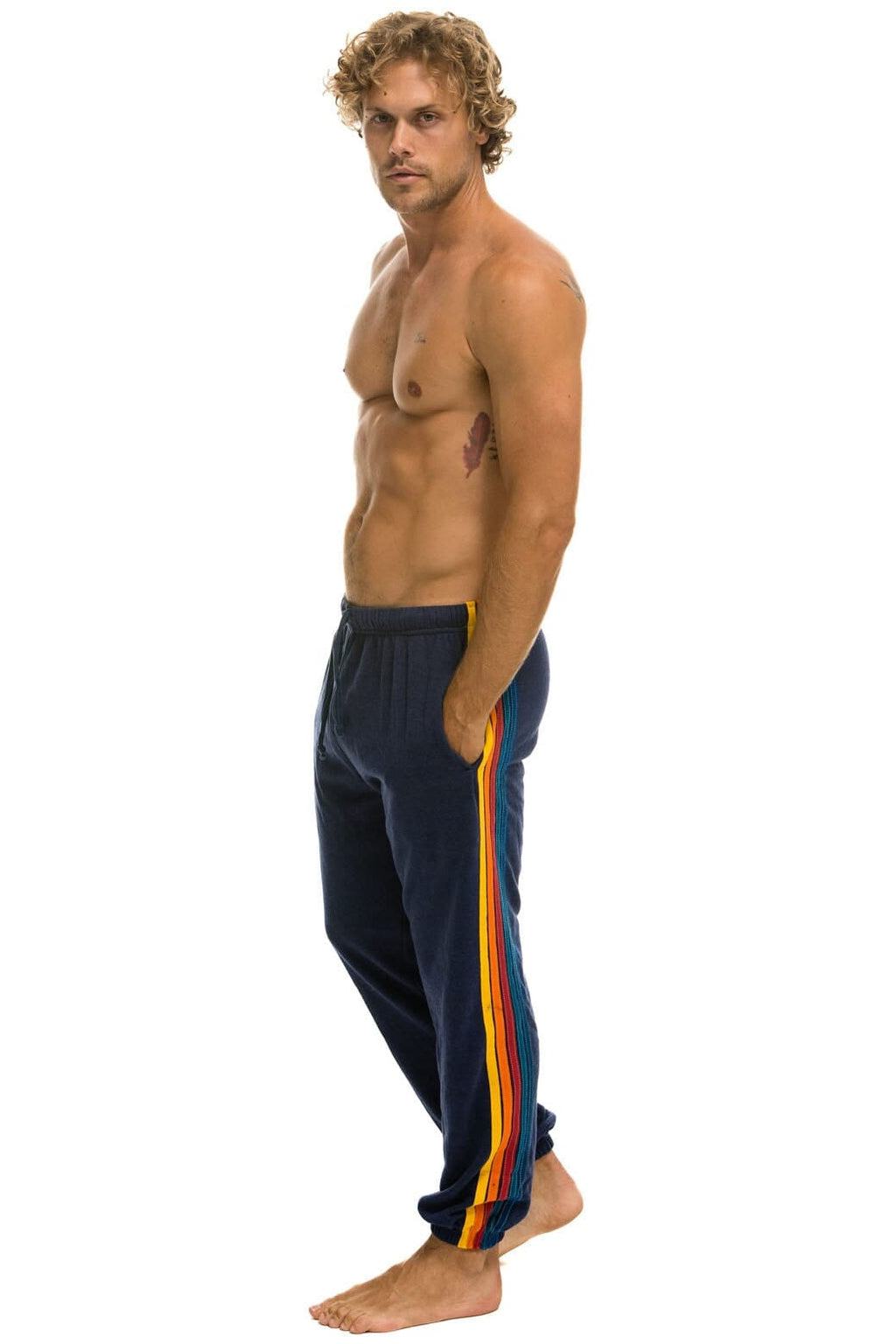 Retro 5 STRIPE SWEATPANTS - NAVY