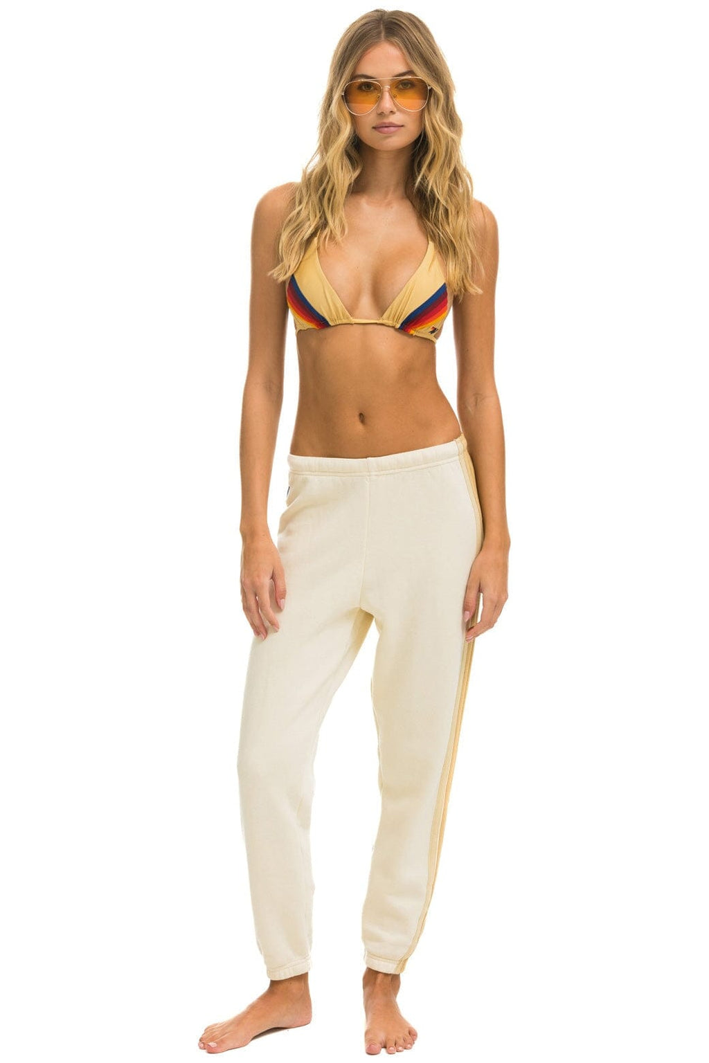 Retro 5 STRIPE SWEATPANTS - VINTAGE WHITE TAN