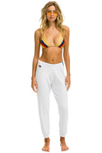Retro 5 STRIPE SWEATPANTS - WHITE NEON RAINBOW STRIPES