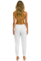 Retro 5 STRIPE SWEATPANTS - WHITE NEON RAINBOW STRIPES