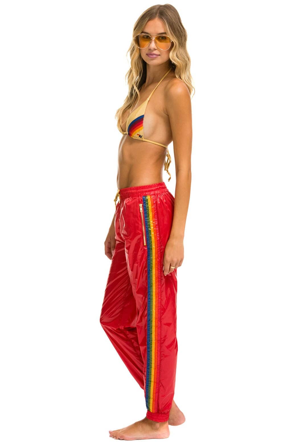 Retro 5 STRIPE WIND PANT - CHERRY GLOSSY
