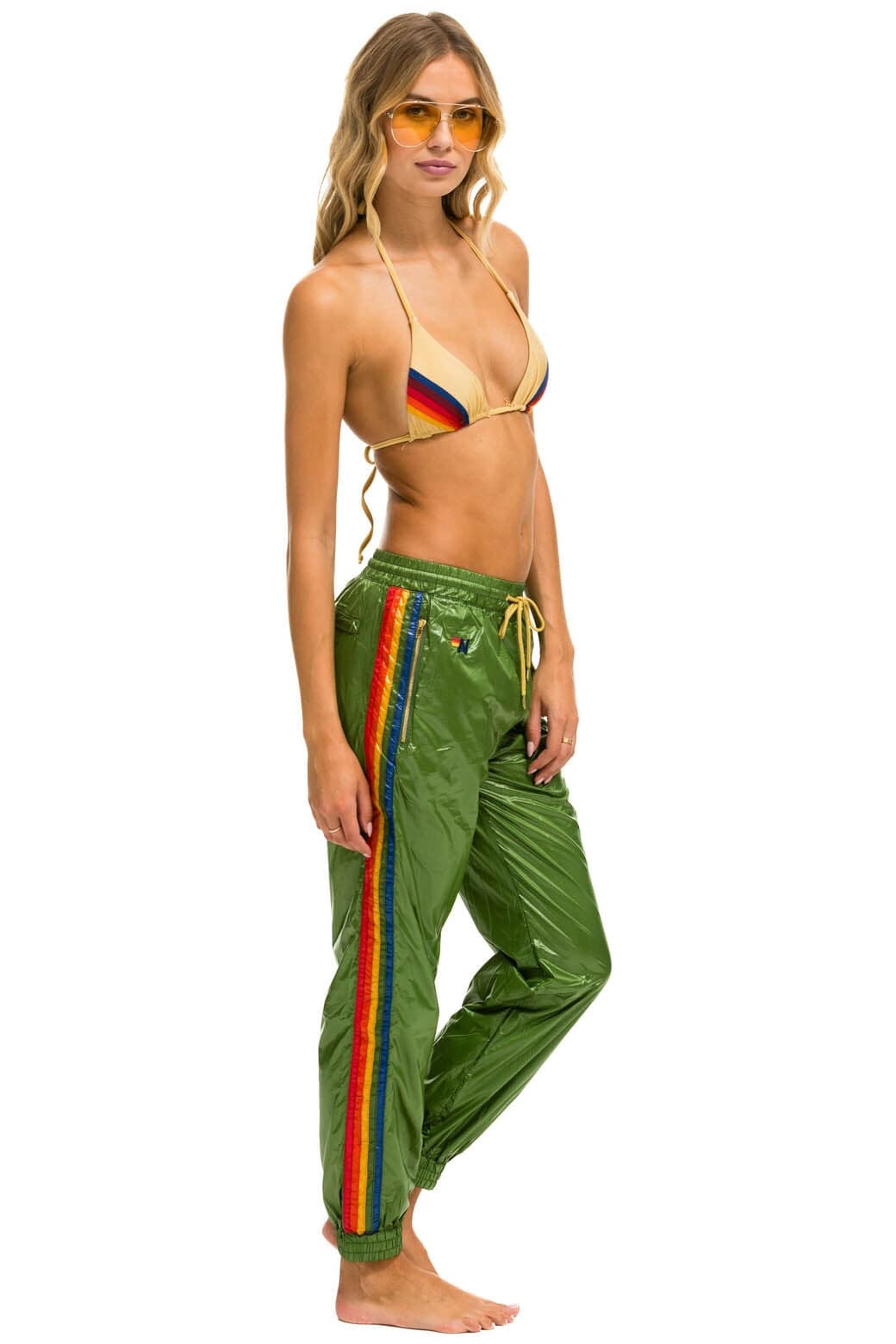 Retro 5 STRIPE WIND PANT - GARDEN GREEN