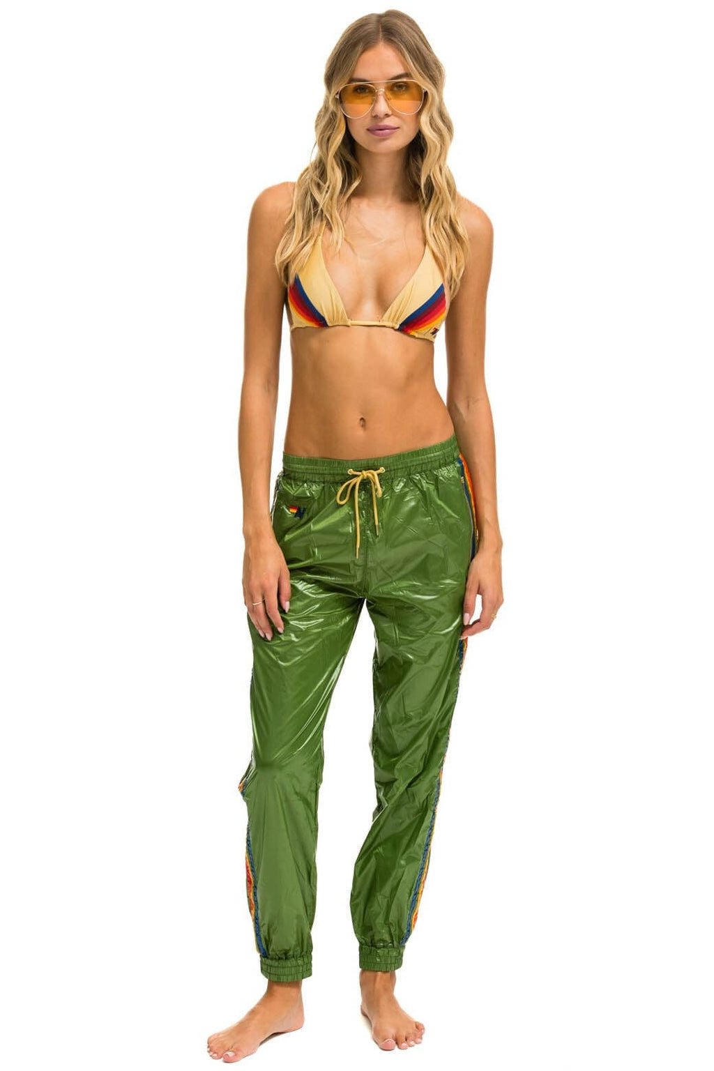 Retro 5 STRIPE WIND PANT - GARDEN GREEN