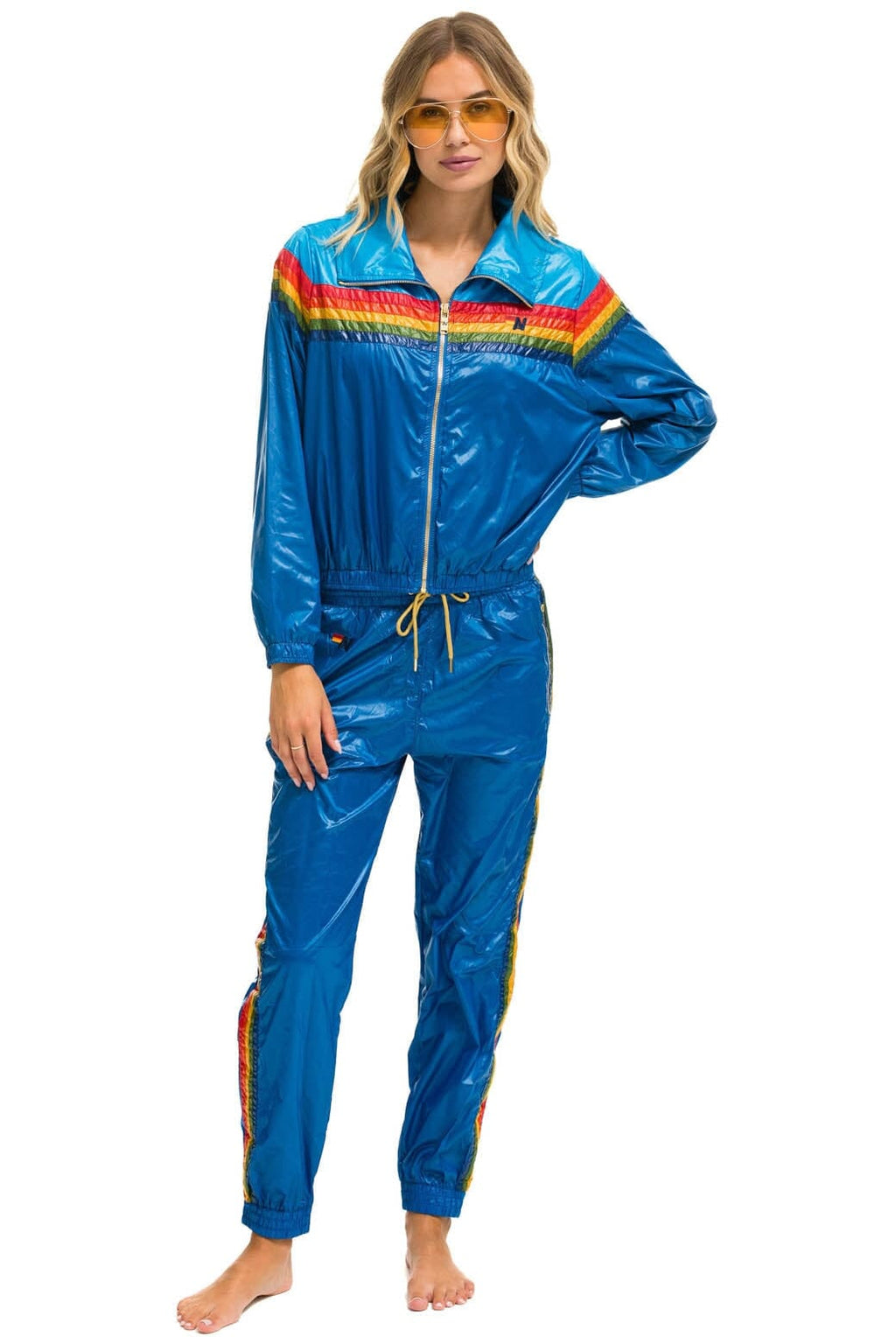 Retro 5 STRIPE WINDBREAKER - DRESDEN SNORKEL BLUE GLOSSY
