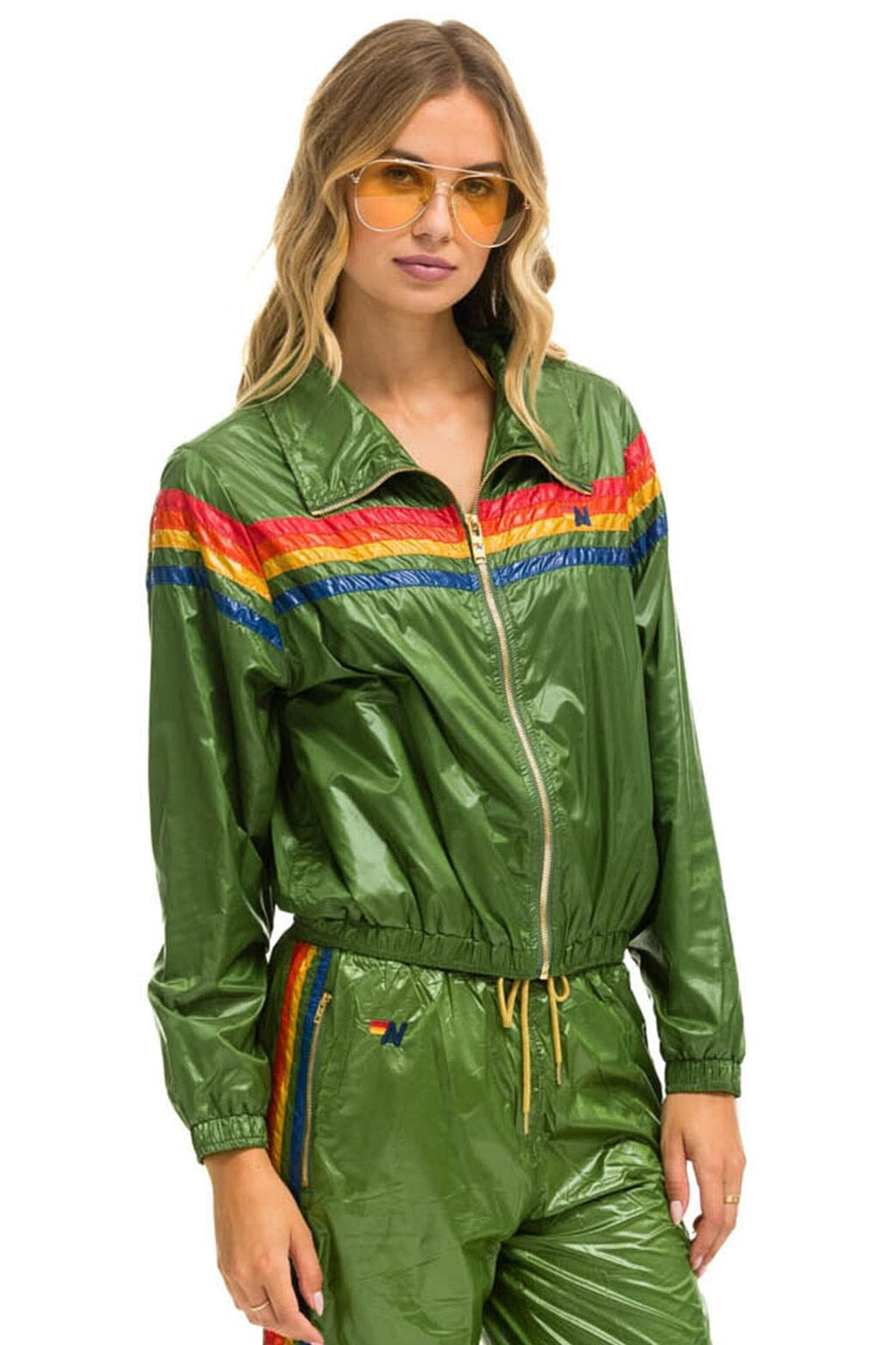 Retro 5 STRIPE - WINDBREAKER GARDEN GREEN GLOSSY
