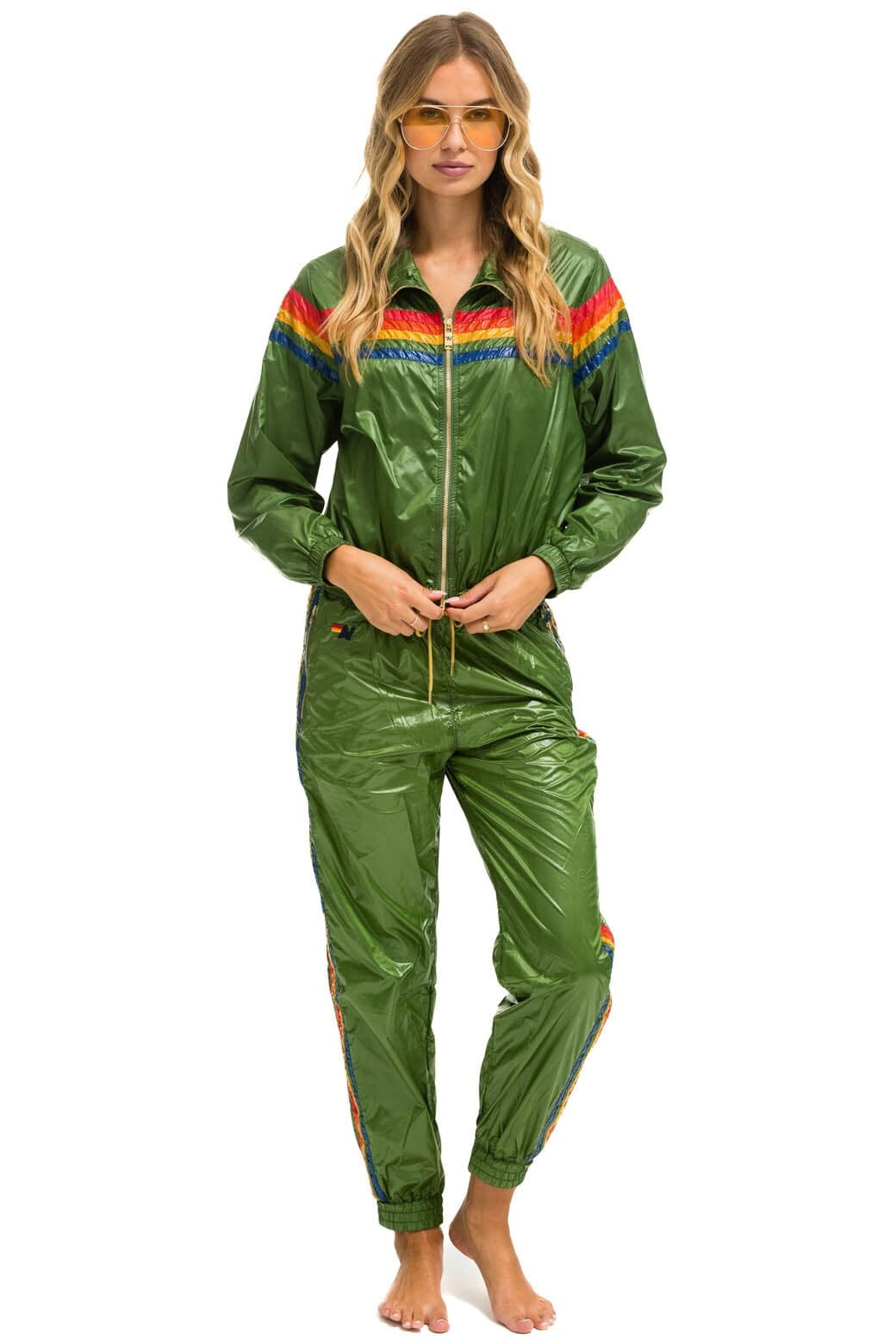 Retro 5 STRIPE - WINDBREAKER GARDEN GREEN GLOSSY
