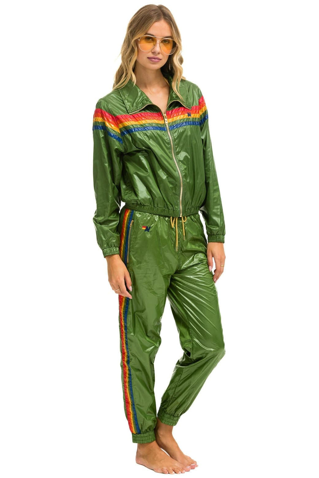 Retro 5 STRIPE - WINDBREAKER GARDEN GREEN GLOSSY