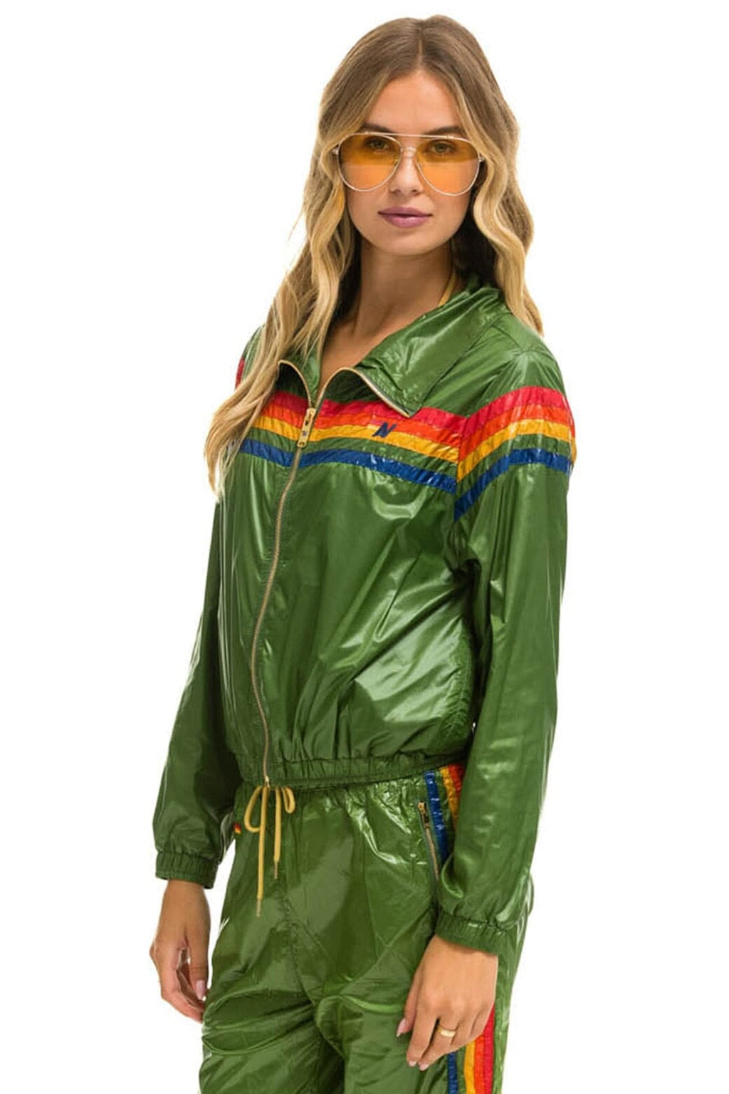 Retro 5 STRIPE - WINDBREAKER GARDEN GREEN GLOSSY