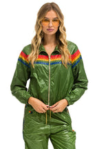 Retro 5 STRIPE - WINDBREAKER GARDEN GREEN GLOSSY