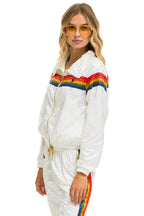 Retro 5 STRIPE WINDBREAKER - VINTAGE WHITE