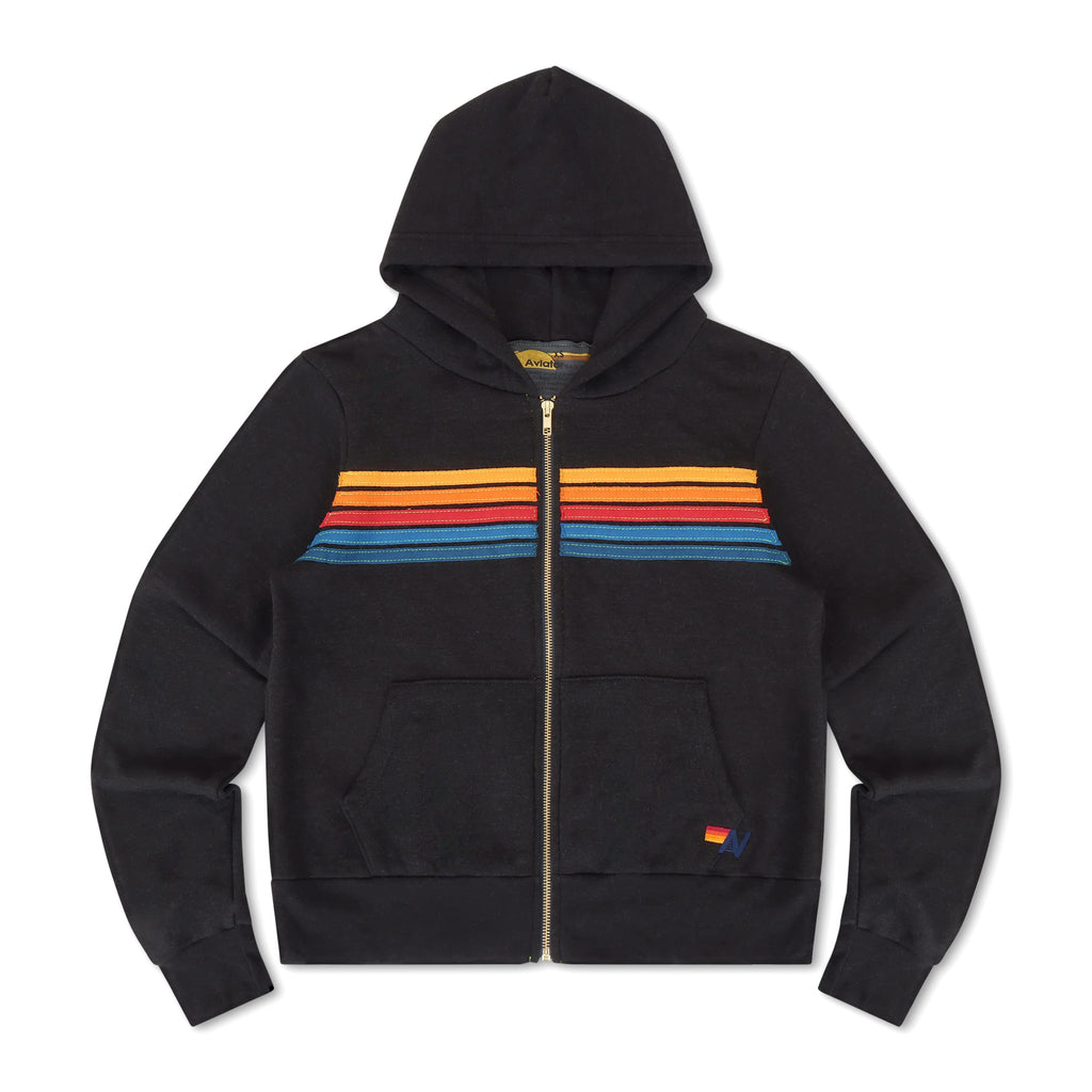 Retro 5 STRIPE HOODIE - BLACK