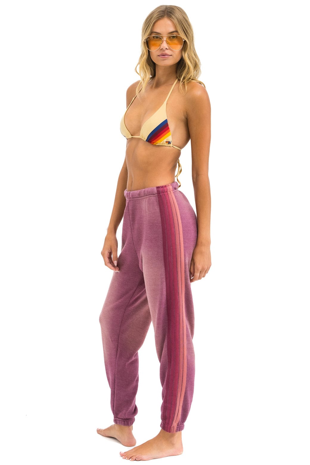 Retro 5 STRIPE SWEATPANTS - FADED BERRY