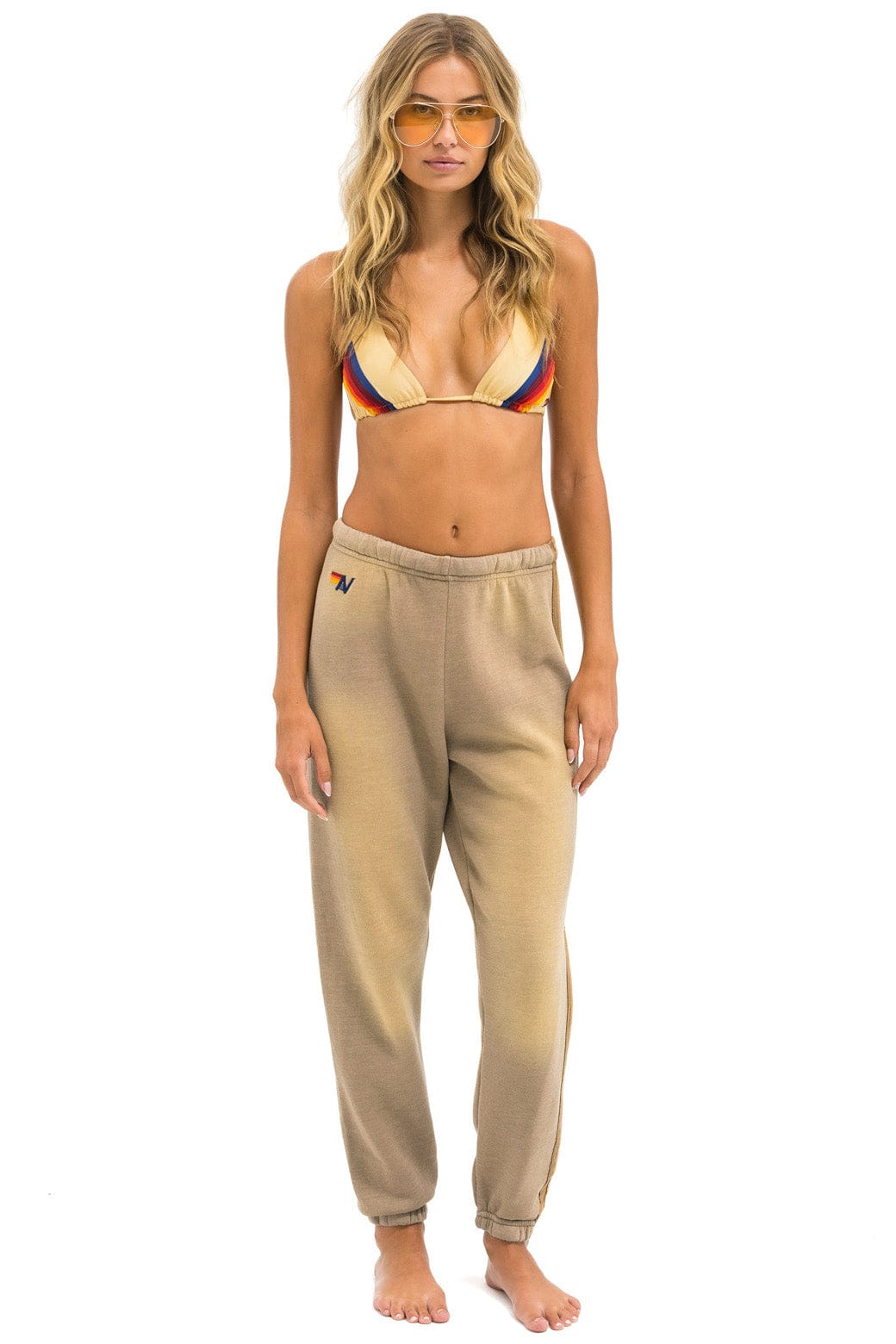 Retro 5 STRIPE SWEATPANTS - FADED TAN