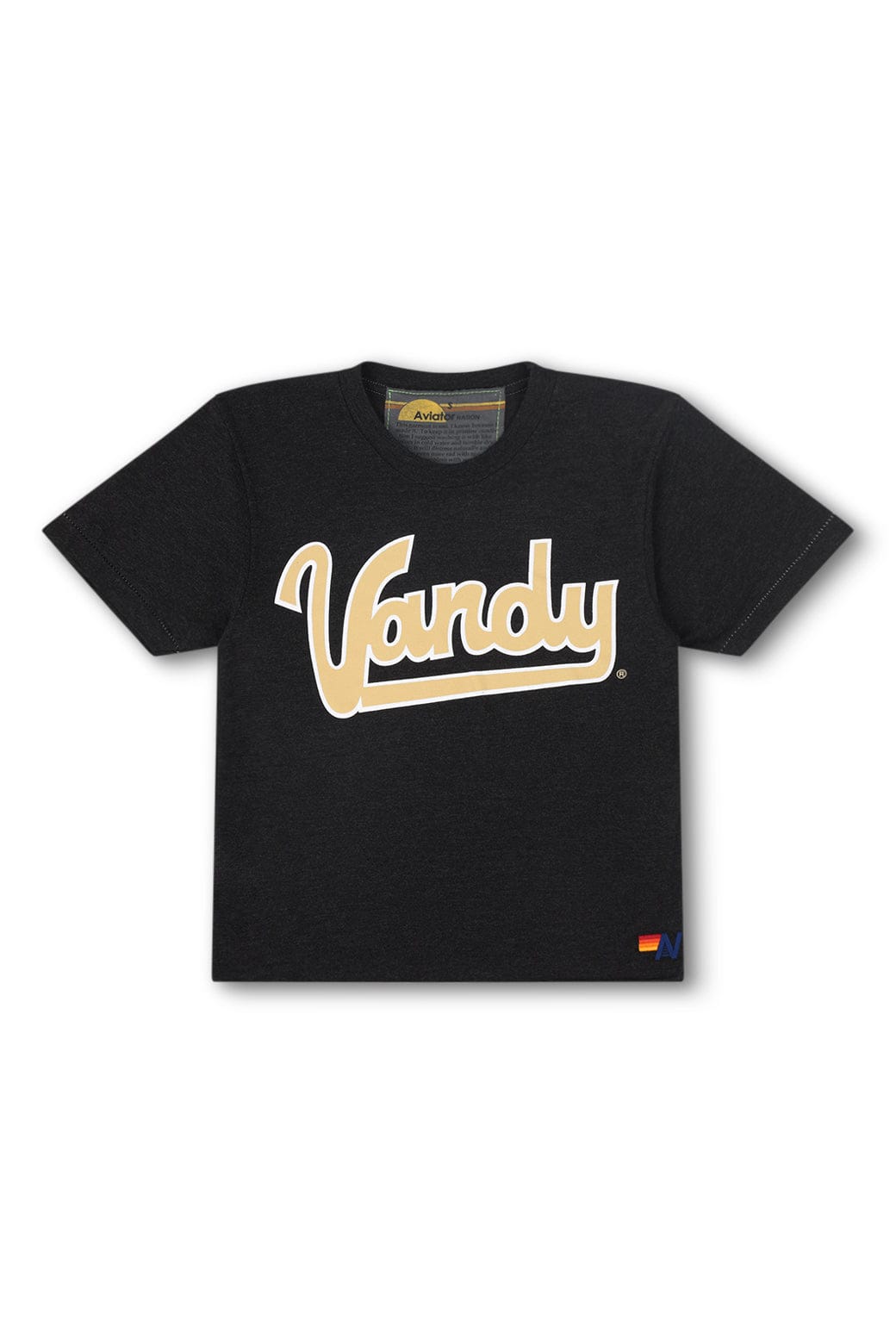 Retro VANDERBILT BOLT BOYFRIEND TEE - BLACK