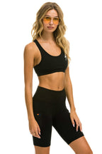 Retro 8 INCH CARGO POCKET HI-RISE BIKER SHORT - BLACK