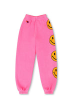 Retro KIDS SMILEY 2 SWEATPANTS - NEON PINK