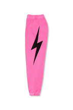 Retro KIDS BOLT PRINT SWEATPANTS - NEON PINK