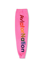 Retro KIDS AVIATOR NATION VENICE SWEATPANTS - NEON PINK
